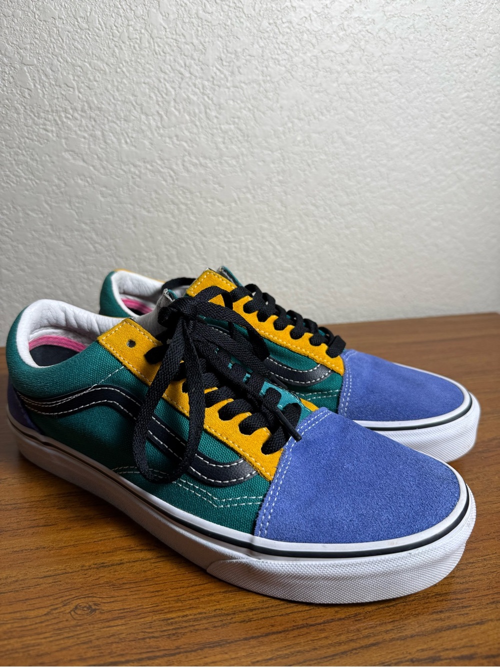 Vans Old Skool Sneakers in Blue, Green & Yellow